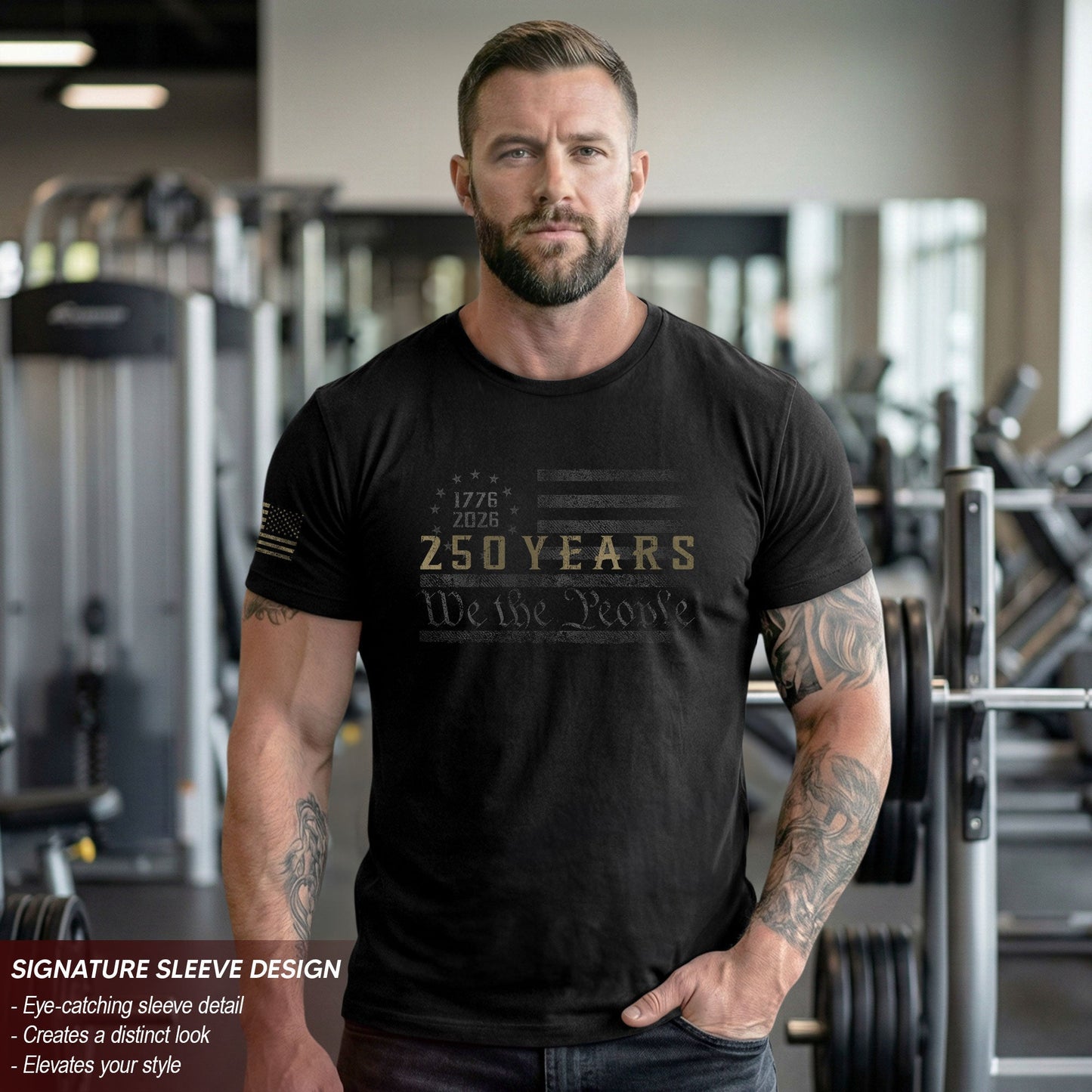 250 Years American Freedom T-Shirt – Minimal USA Flag 1776–2026 Tee