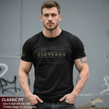 250 Years American Freedom T-Shirt – Minimal USA Flag 1776–2026 Tee