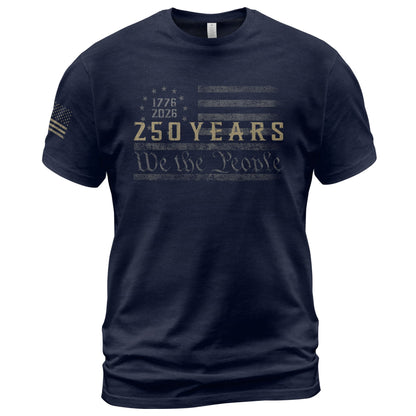 250 Years American Freedom T-Shirt – Minimal USA Flag 1776–2026 Tee